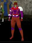 Nice Leather Shirt - dark violet, red, light-gray. Nice Leather Pants - pale marigold, tomato red, purple